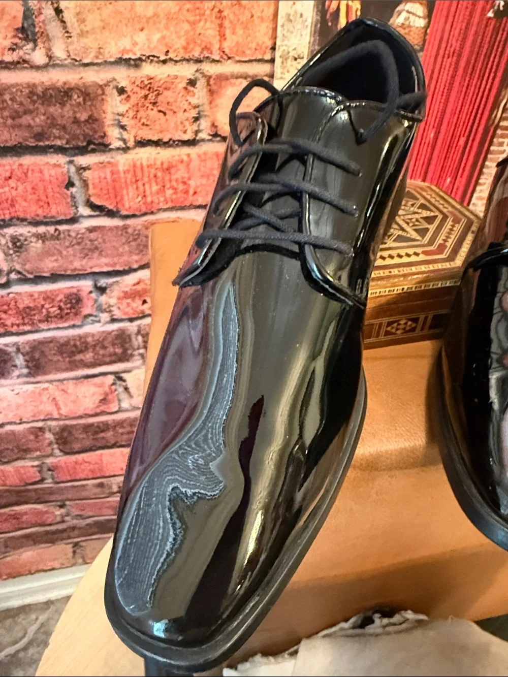 Joseph Abboud Men's Black Patent leather Tuxedo Shoes
